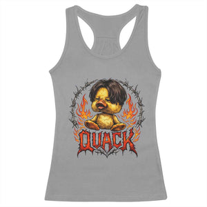Funny Duck Metal Concert Racerback Tank Top Rock Band Quack Meme TS14 Sport Gray Print Your Wear