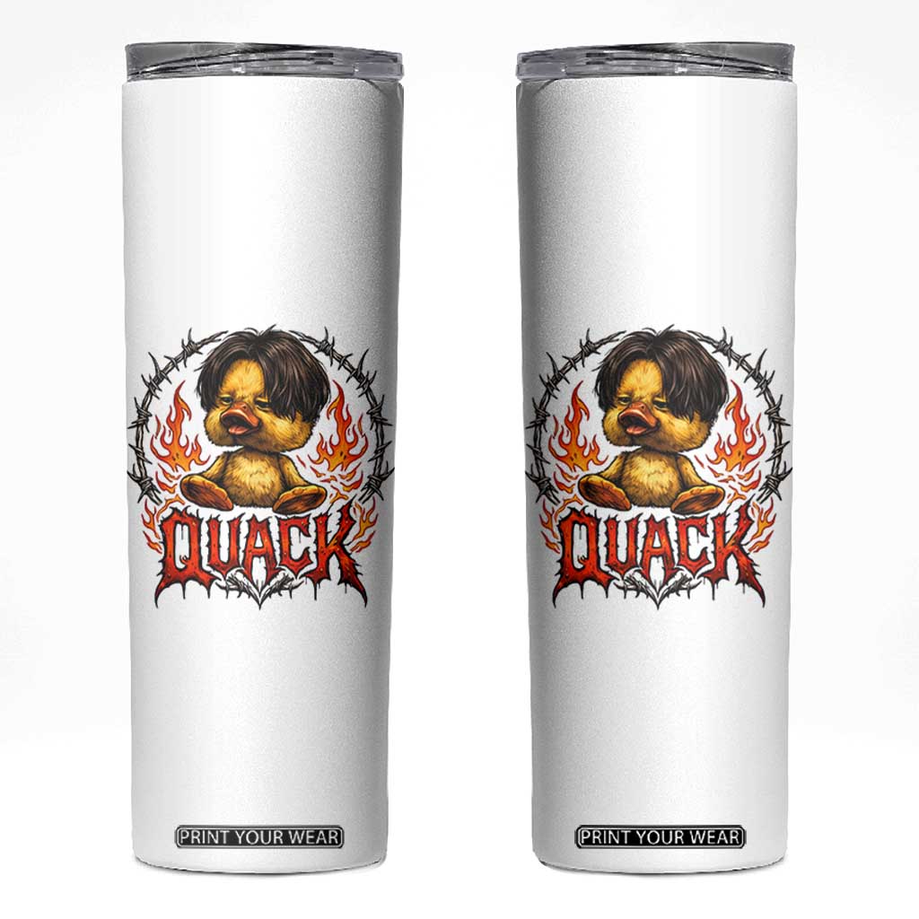 Funny Duck Metal Concert Skinny Tumbler Rock Band Quack Meme TS14 White Print Your Wear