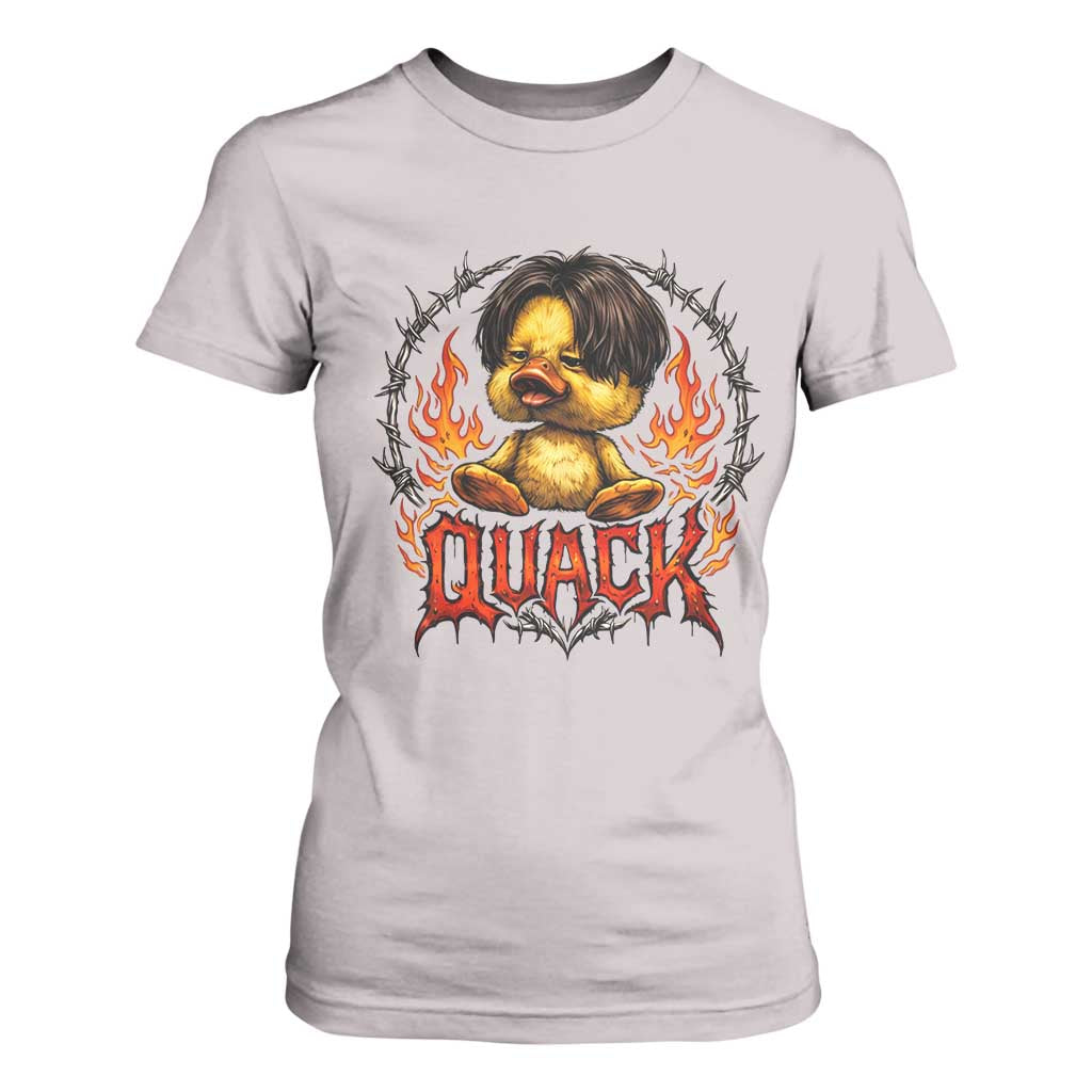 Funny Duck Metal Concert T Shirt For Women Rock Band Quack Meme TS14 Ice Gray Print Your Wear