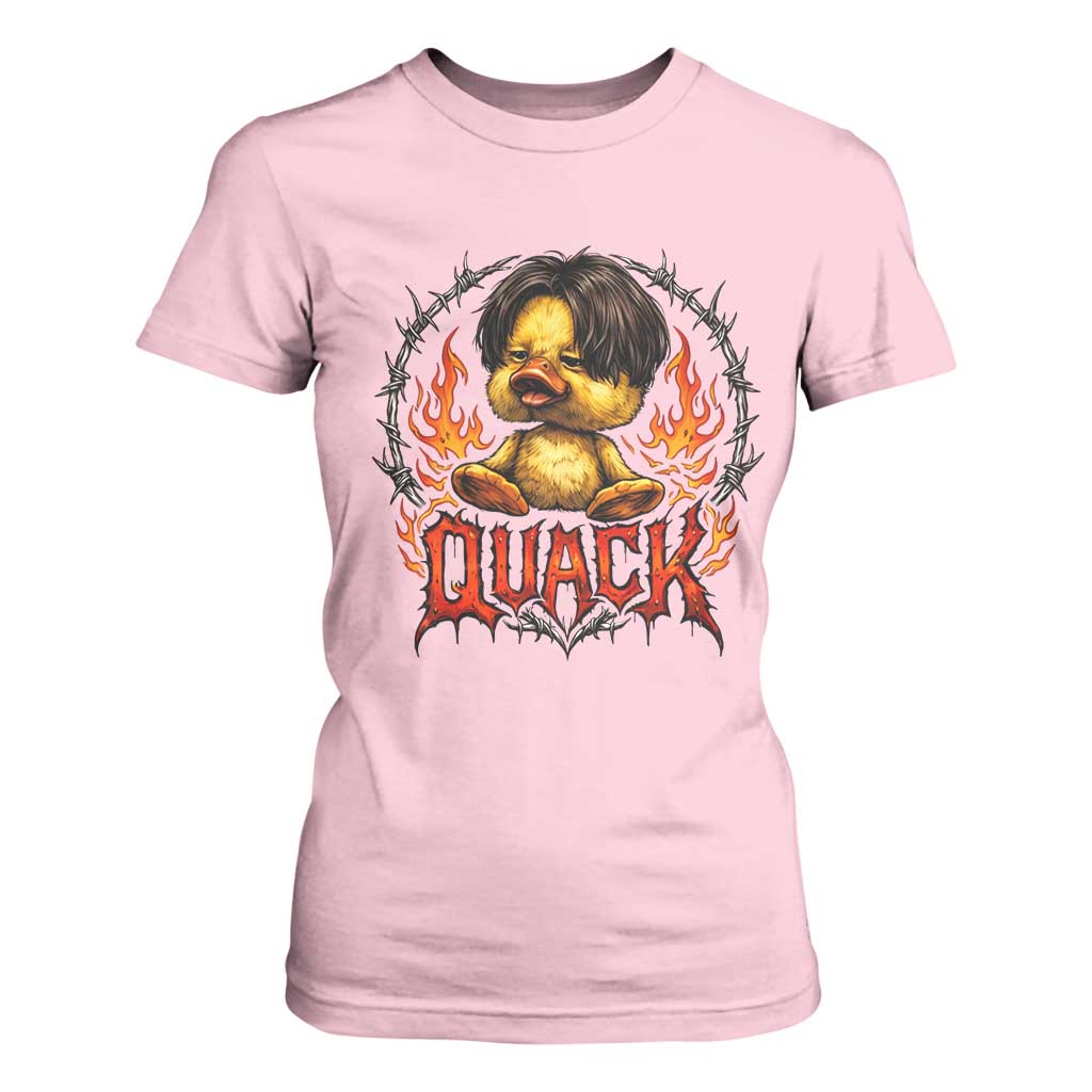 Funny Duck Metal Concert T Shirt For Women Rock Band Quack Meme TS14 Light Pink Print Your Wear