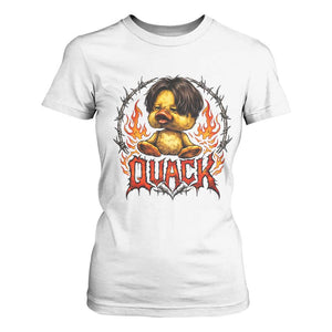 Funny Duck Metal Concert T Shirt For Women Rock Band Quack Meme TS14 White Print Your Wear