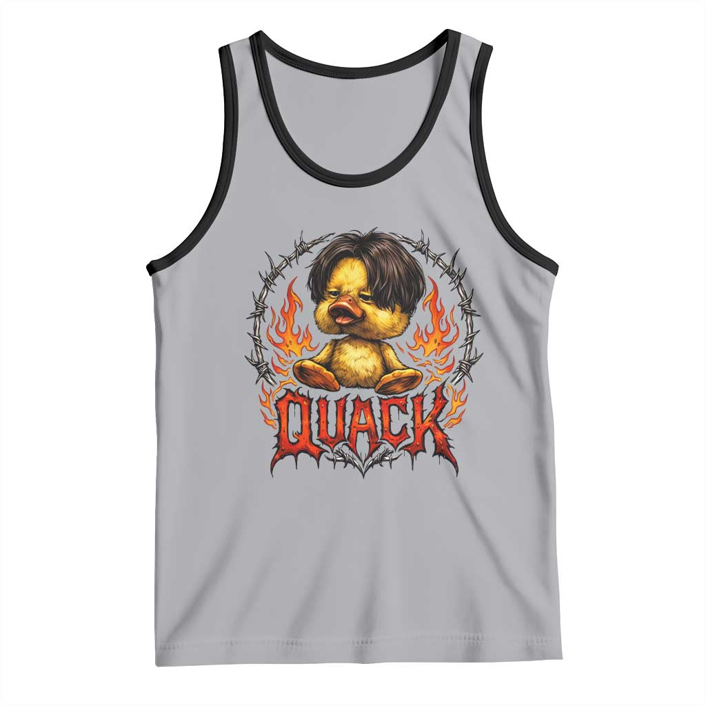 Funny Duck Metal Concert Tank Top Rock Band Quack Meme TS14 Athletic Heather Black Print Your Wear