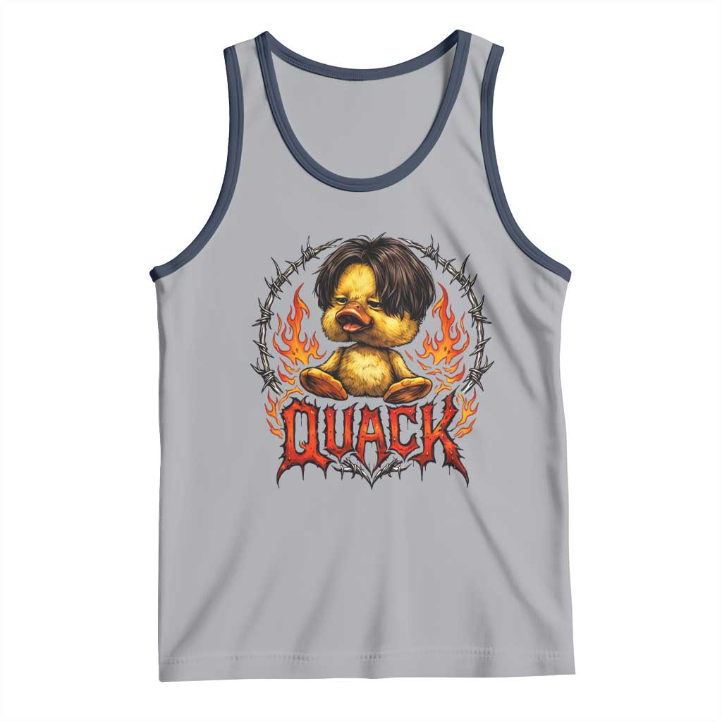 Funny Duck Metal Concert Tank Top Rock Band Quack Meme TS14 Athletic Heather Navy Print Your Wear