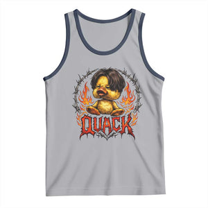 Funny Duck Metal Concert Tank Top Rock Band Quack Meme TS14 Athletic Heather Navy Print Your Wear