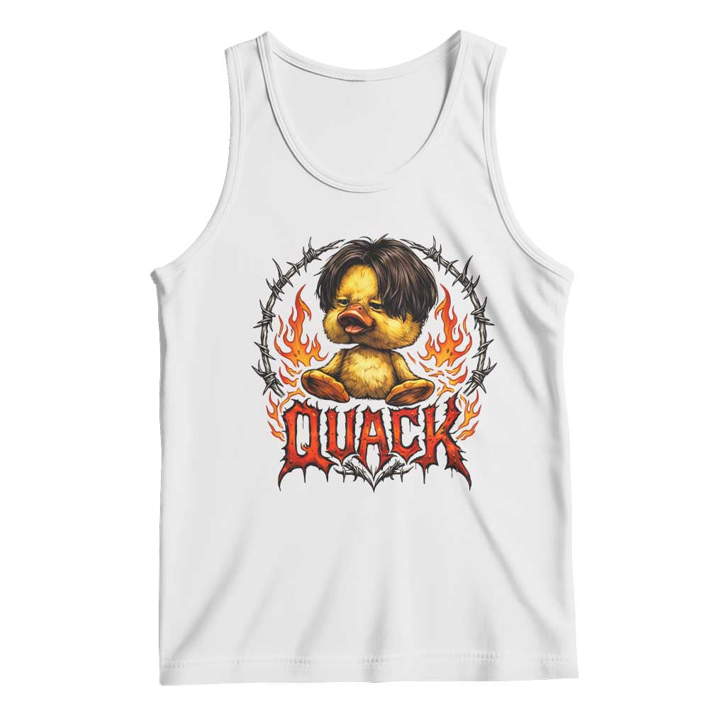 Funny Duck Metal Concert Tank Top Rock Band Quack Meme TS14 White Print Your Wear