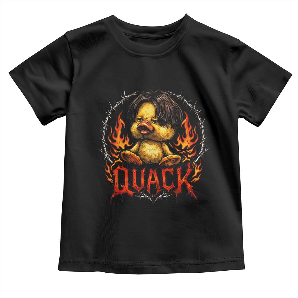 Funny Duck Metal Concert Toddler T Shirt Rock Band Quack Meme TS14 Black Print Your Wear