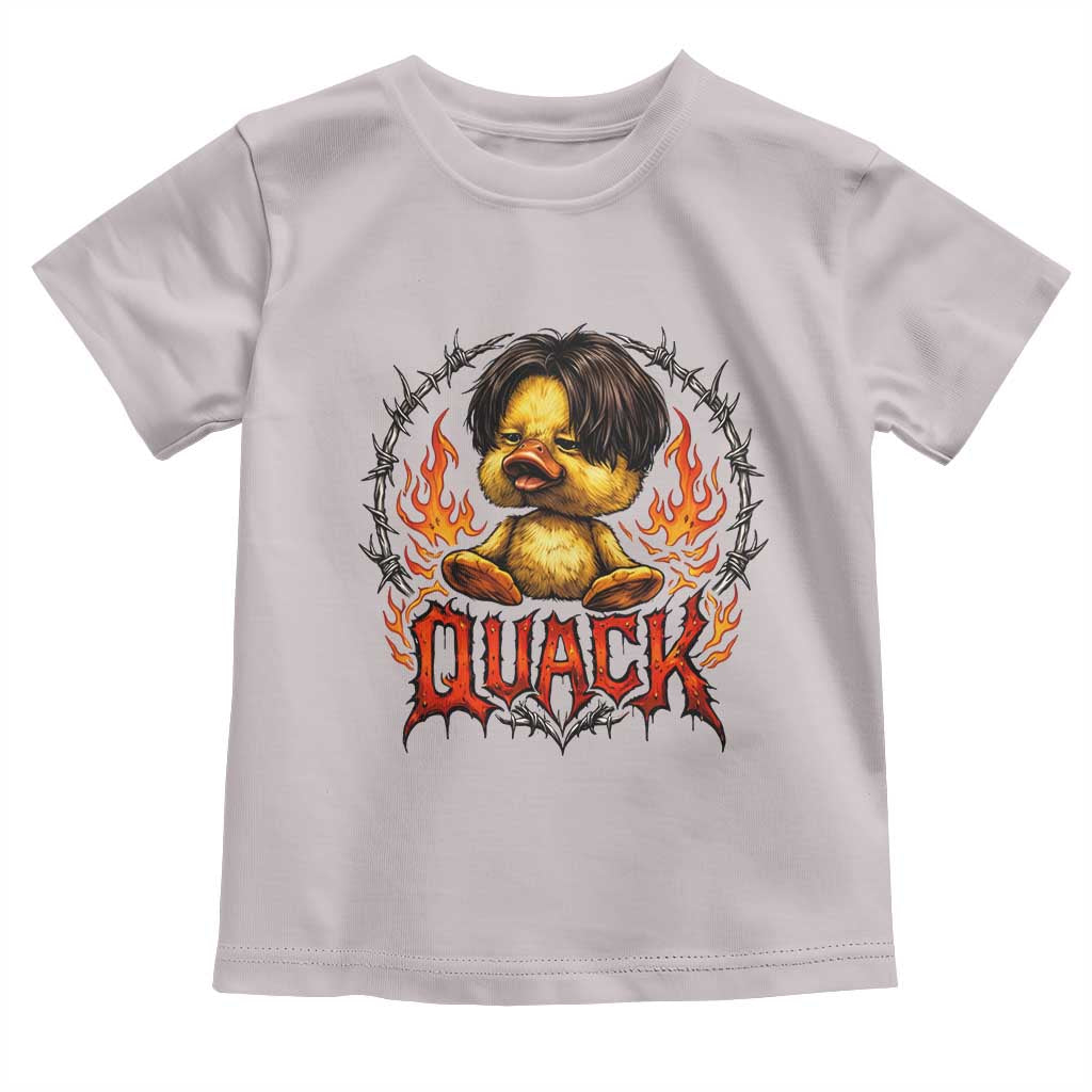 Funny Duck Metal Concert Toddler T Shirt Rock Band Quack Meme TS14 Ice Gray Print Your Wear