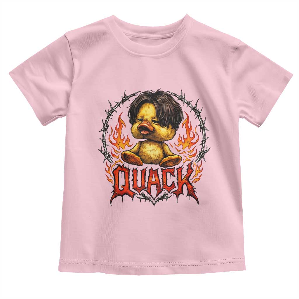 Funny Duck Metal Concert Toddler T Shirt Rock Band Quack Meme TS14 Light Pink Print Your Wear