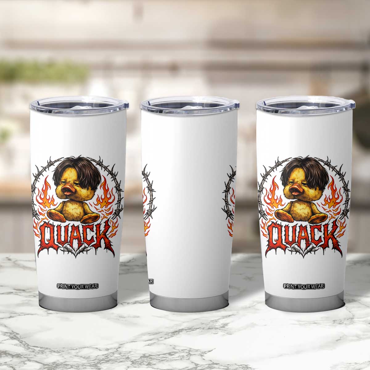 Funny Duck Metal Concert Tumbler Cup Rock Band Quack Meme TS14 Print Your Wear