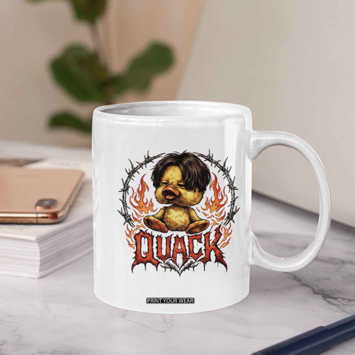 Funny Duck Metal Concert Coffee Mug Rock Band Quack Meme TS14 Print Your Wear