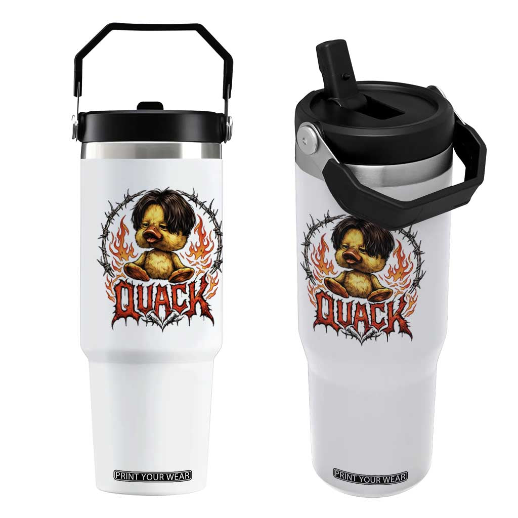 Funny Duck Metal Concert Flip Straw Tumbler Rock Band Quack Meme TS14 One Size: 30 oz White Print Your Wear
