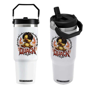 Funny Duck Metal Concert Flip Straw Tumbler Rock Band Quack Meme TS14 One Size: 30 oz White Print Your Wear