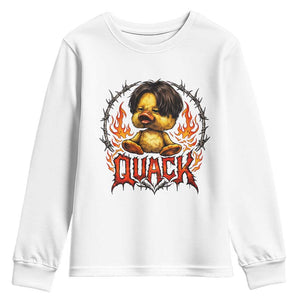 Funny Duck Metal Concert Youth Sweatshirt Rock Band Quack Meme TS14 White Print Your Wear