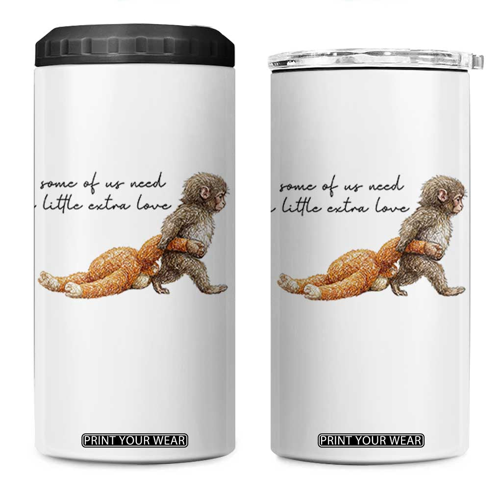 Punch Mokey 4 in 1 Can Cooler Tumbler Viral Trend Baby Monkey Meme TS14 One Size: 16 oz White Print Your Wear