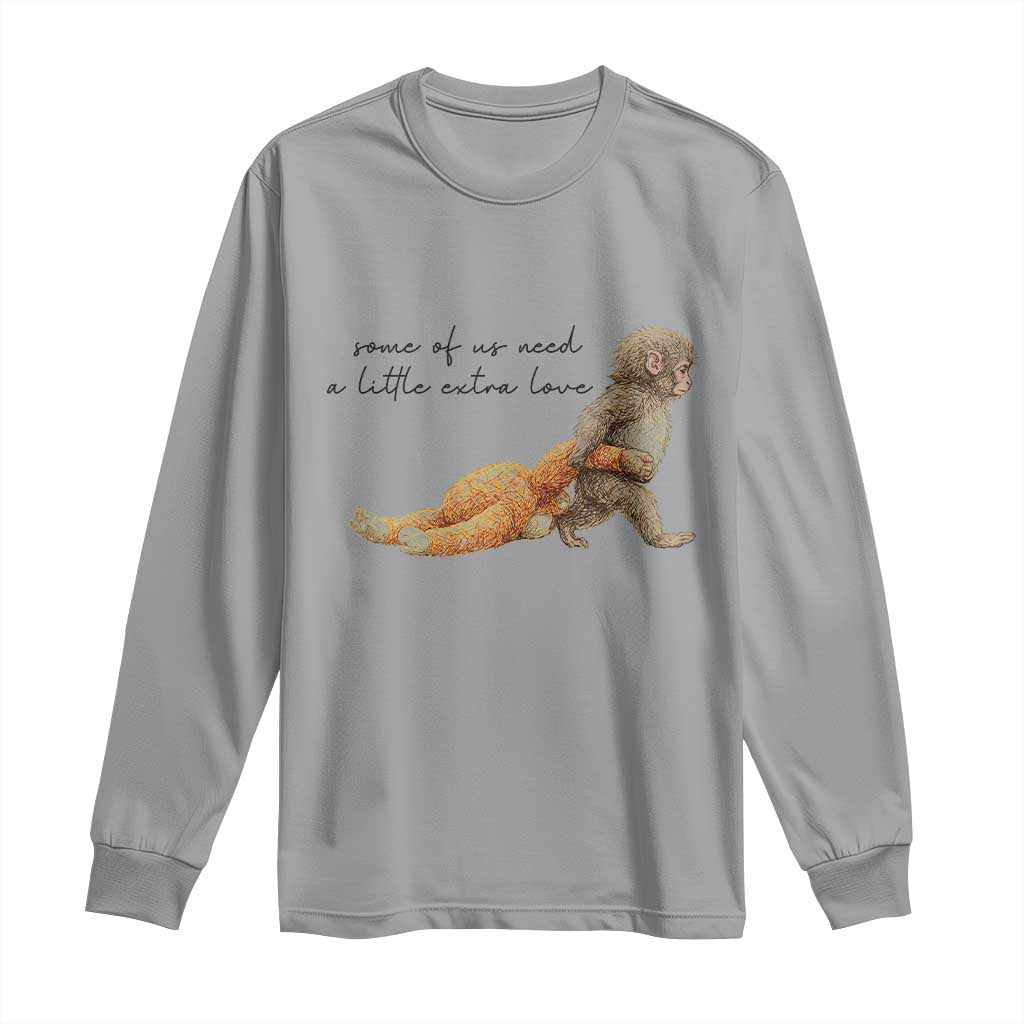 Punch Mokey Long Sleeve Shirt Viral Trend Baby Monkey Meme TS14 Sport Gray Print Your Wear
