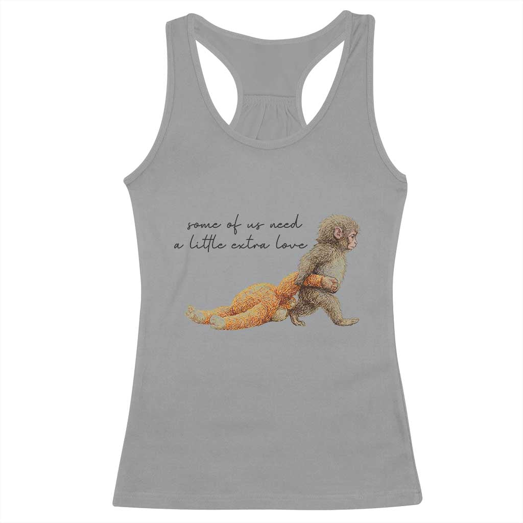 Punch Mokey Racerback Tank Top Viral Trend Baby Monkey Meme TS14 Sport Gray Print Your Wear