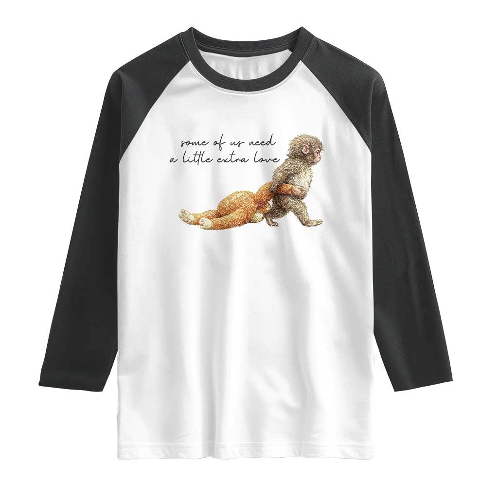 Punch Mokey Raglan Shirt Viral Trend Baby Monkey Meme TS14 White Black Print Your Wear