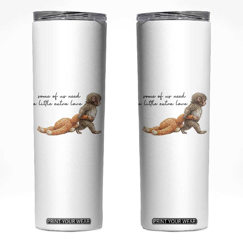 Punch Mokey Skinny Tumbler Viral Trend Baby Monkey Meme TS14 White Print Your Wear