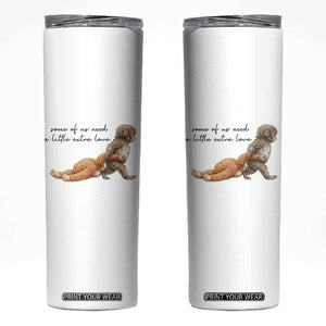 Punch Mokey Skinny Tumbler Viral Trend Baby Monkey Meme TS14 White Print Your Wear