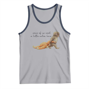Punch Mokey Tank Top Viral Trend Baby Monkey Meme TS14 Athletic Heather Navy Print Your Wear