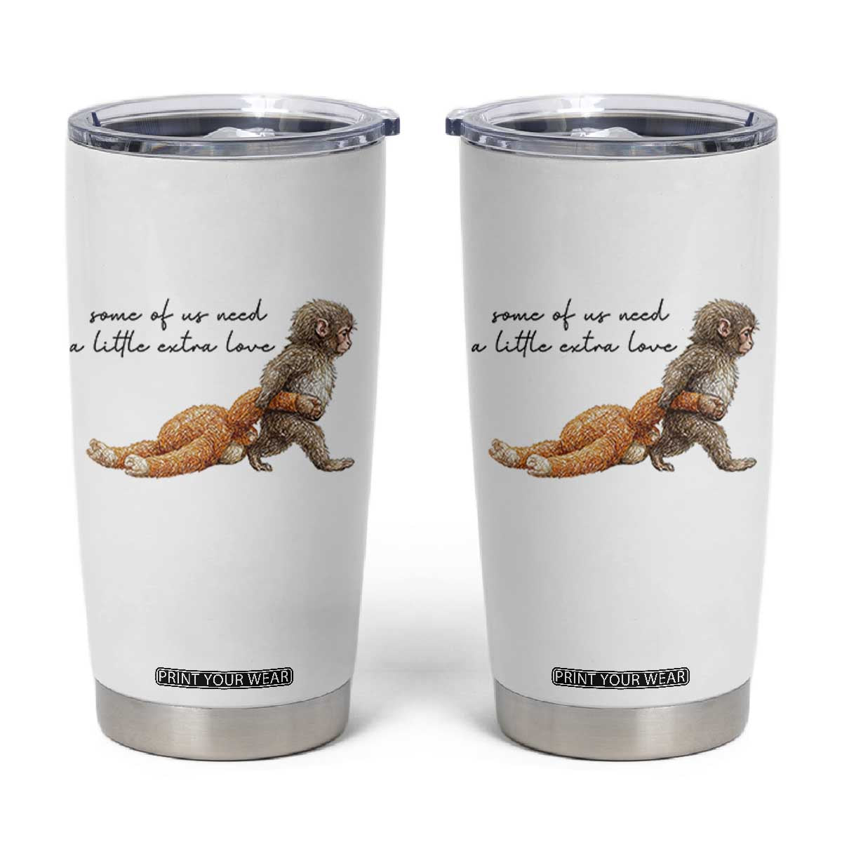 Punch Mokey Tumbler Cup Viral Trend Baby Monkey Meme TS14 White Print Your Wear