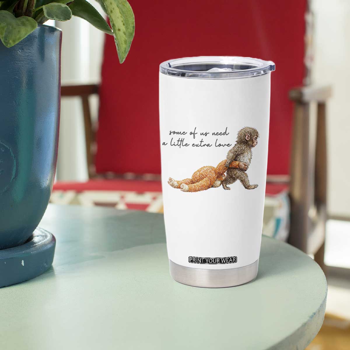 Punch Mokey Tumbler Cup Viral Trend Baby Monkey Meme TS14 Print Your Wear