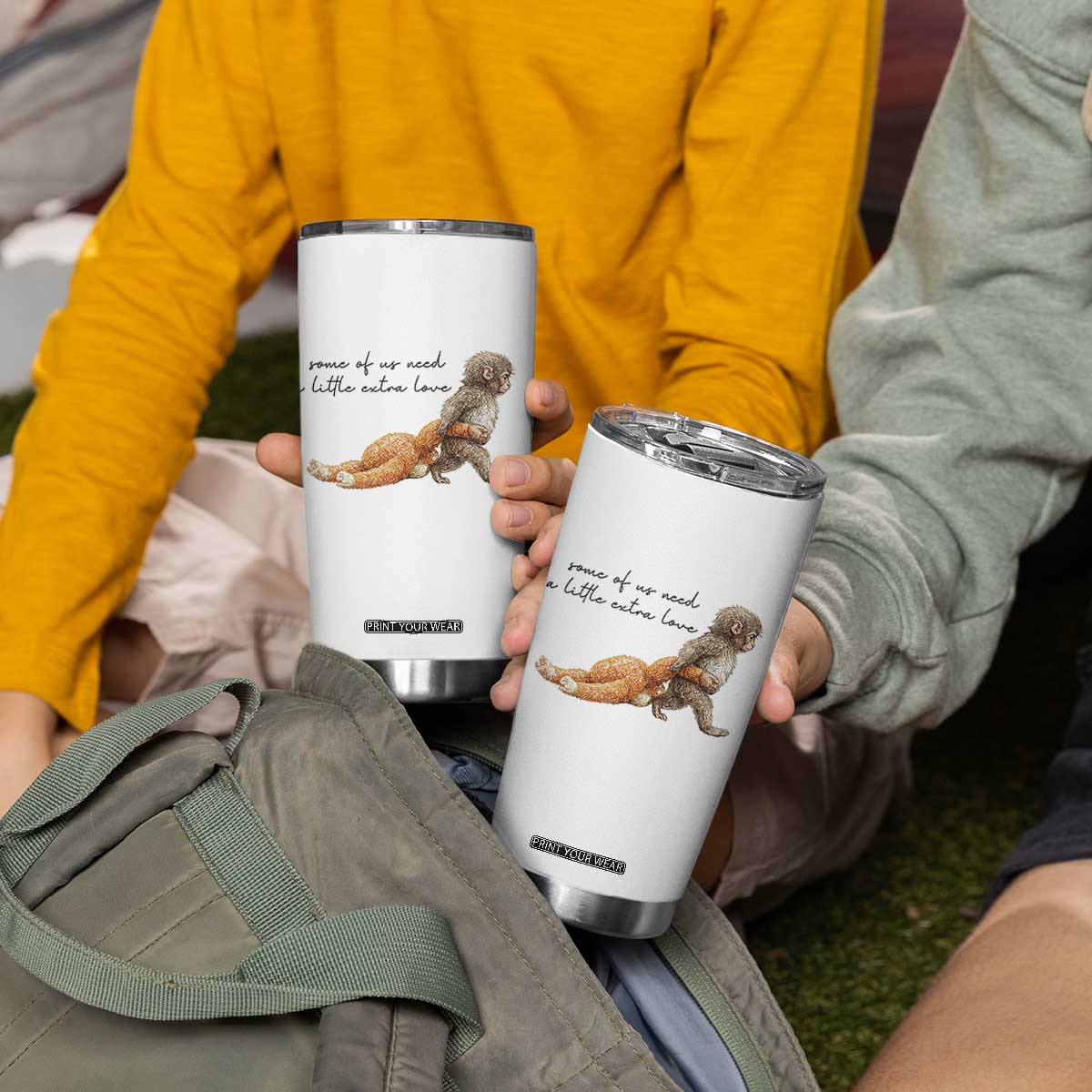 Punch Mokey Tumbler Cup Viral Trend Baby Monkey Meme TS14 Print Your Wear