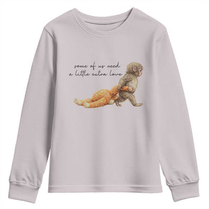 Punch Mokey Youth Sweatshirt Viral Trend Baby Monkey Meme TS14 Ice Gray Print Your Wear