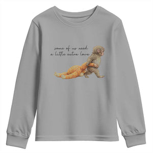 Punch Mokey Youth Sweatshirt Viral Trend Baby Monkey Meme TS14 Sport Gray Print Your Wear