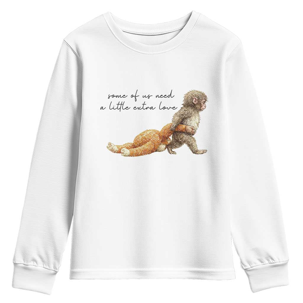 Punch Mokey Youth Sweatshirt Viral Trend Baby Monkey Meme TS14 White Print Your Wear