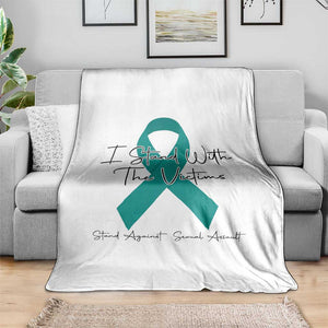 Sexual Assault Awareness Throw Blanket I Stand With The Victims TS14 Print Your Wear