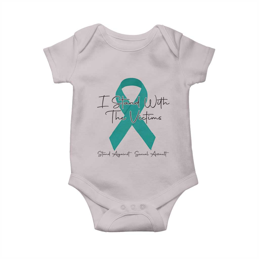 Sexual Assault Awareness Baby Onesie I Stand With The Victims TS14 Ice Gray Print Your Wear