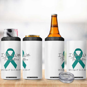 Sexual Assault Awareness 4 in 1 Can Cooler Tumbler I Stand With The Victims TS14 Print Your Wear