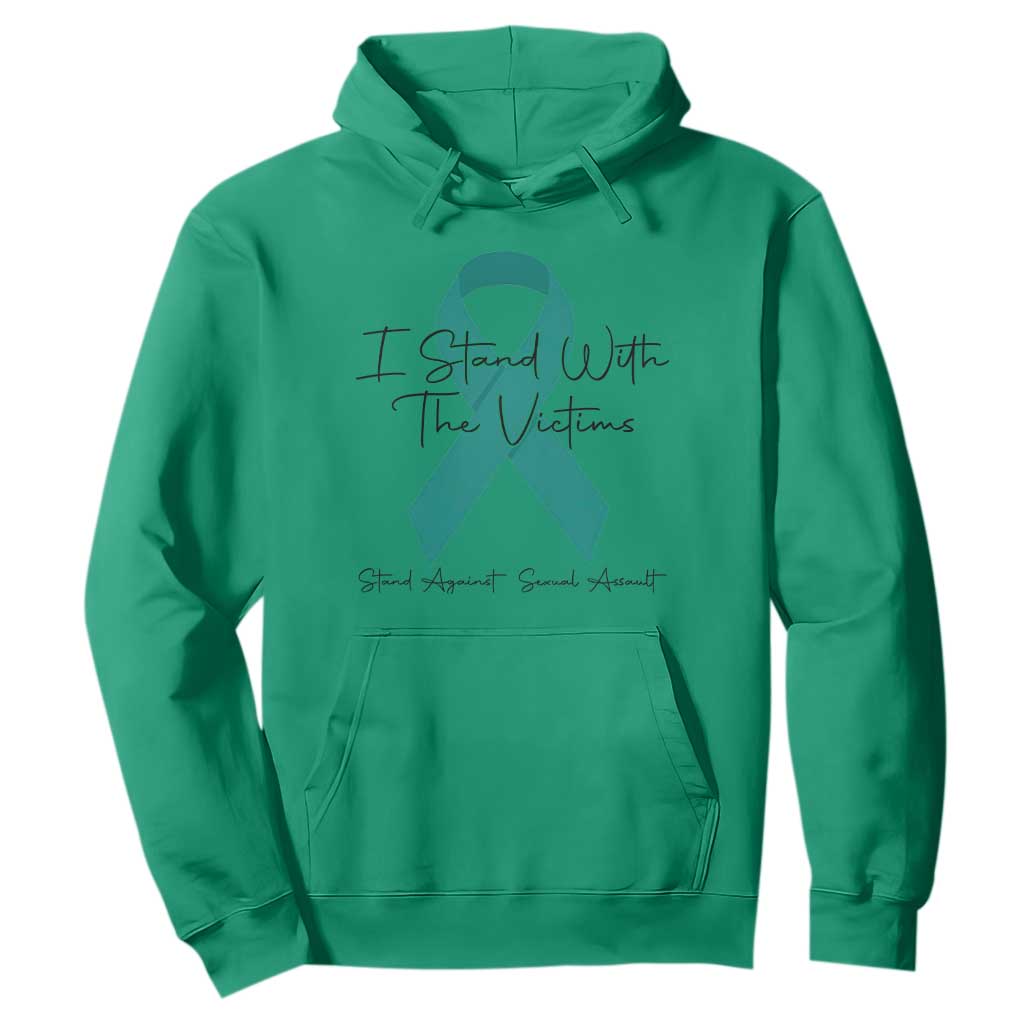 Sexual Assault Awareness Hoodie I Stand With The Victims TS14 Irish Green Print Your Wear