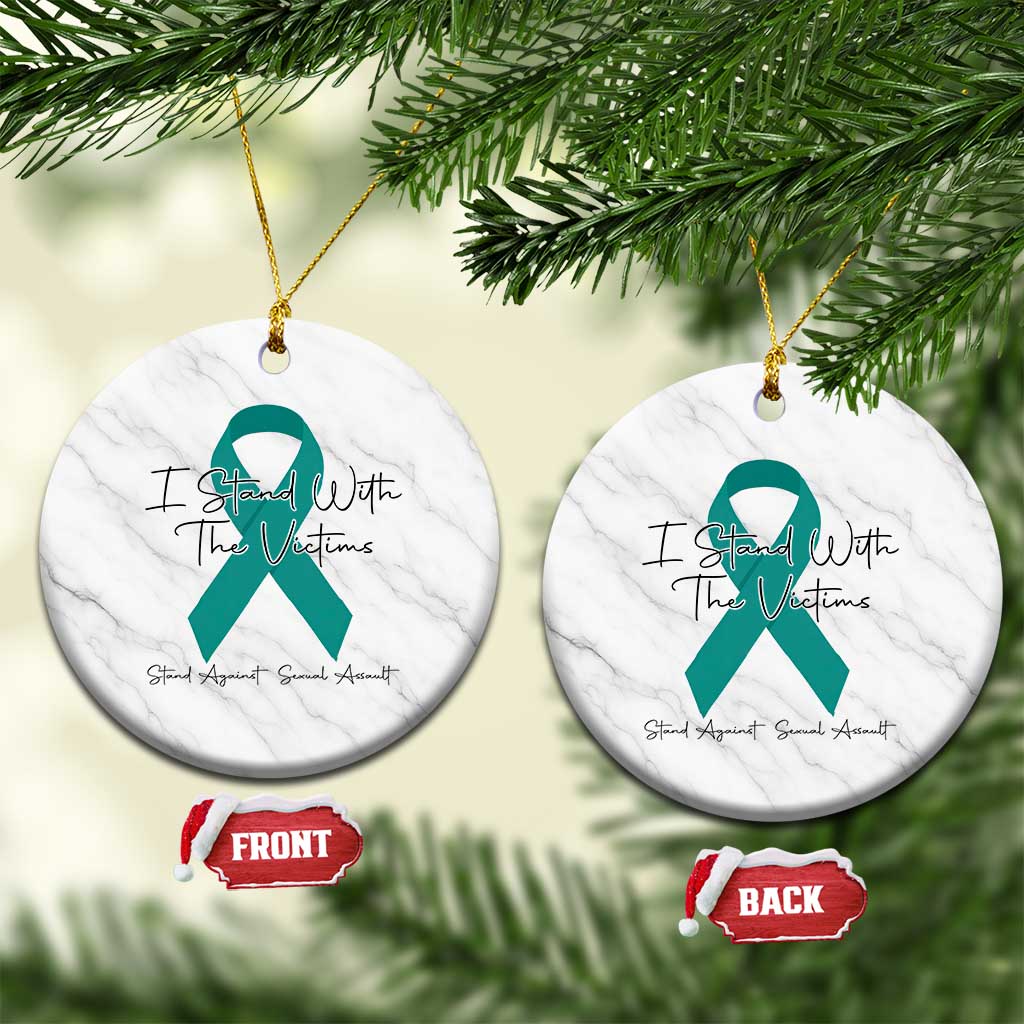 Sexual Assault Awareness Ceramic Ornament I Stand With The Victims TS14 1pc White Marble Print Your Wear