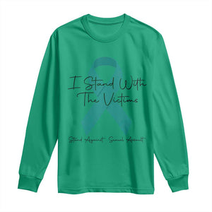 Sexual Assault Awareness Long Sleeve Shirt I Stand With The Victims TS14 Irish Green Print Your Wear