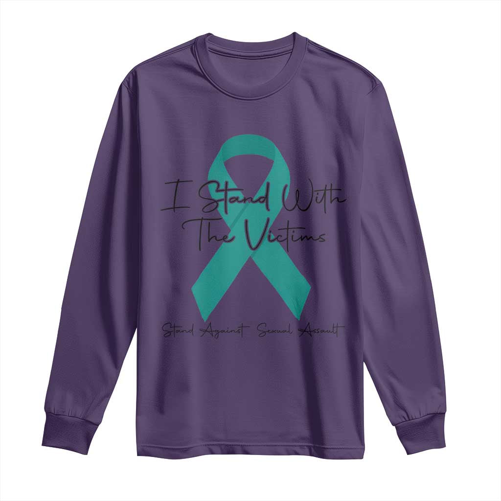 Sexual Assault Awareness Long Sleeve Shirt I Stand With The Victims TS14 Purple Print Your Wear