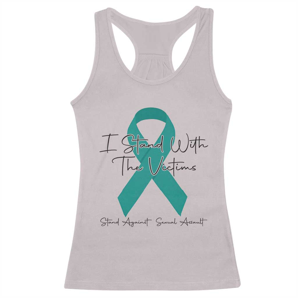 Sexual Assault Awareness Racerback Tank Top I Stand With The Victims TS14 Ice Gray Print Your Wear
