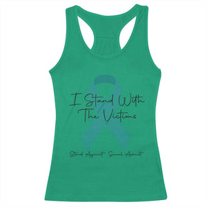 Sexual Assault Awareness Racerback Tank Top I Stand With The Victims TS14 Irish Green Print Your Wear