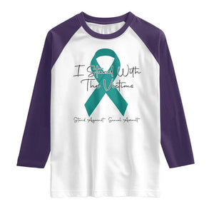 Sexual Assault Awareness Raglan Shirt I Stand With The Victims TS14 White Purple Print Your Wear