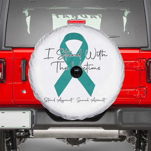 Sexual Assault Awareness Spare Tire Cover I Stand With The Victims TS14 White Print Your Wear
