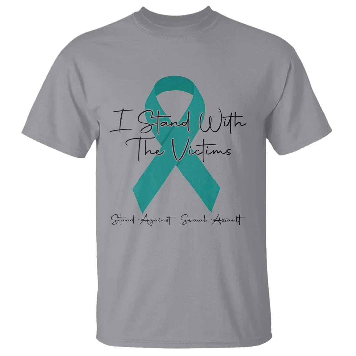 Sexual Assault Awareness T Shirt I Stand With The Victims TS14 Sport Gray Print Your Wear