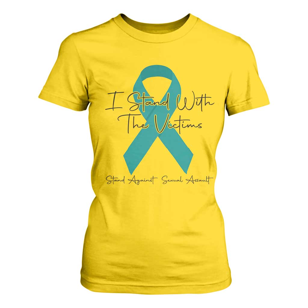 Sexual Assault Awareness T Shirt For Women I Stand With The Victims TS14 Daisy Print Your Wear