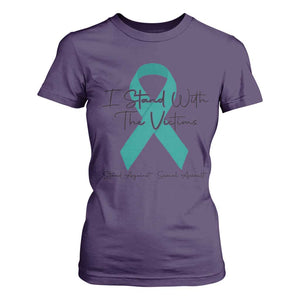 Sexual Assault Awareness T Shirt For Women I Stand With The Victims TS14 Purple Print Your Wear