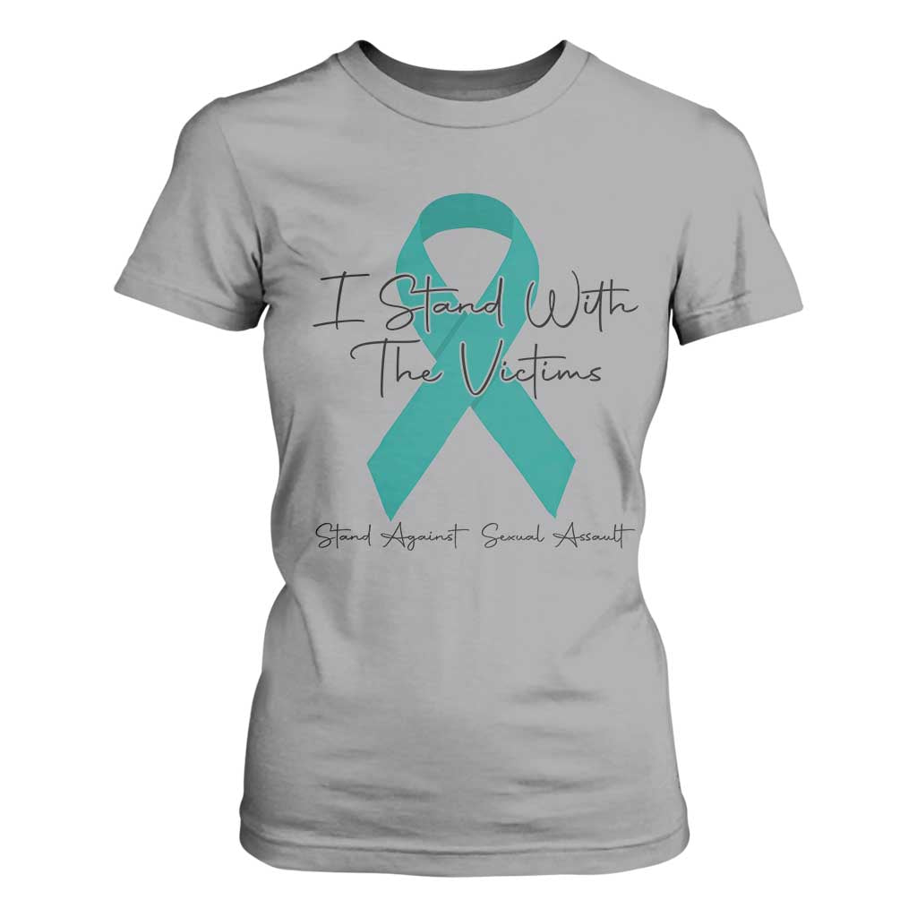 Sexual Assault Awareness T Shirt For Women I Stand With The Victims TS14 Sport Gray Print Your Wear