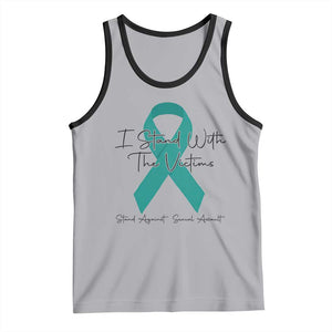 Sexual Assault Awareness Tank Top I Stand With The Victims TS14 Athletic Heather Black Print Your Wear