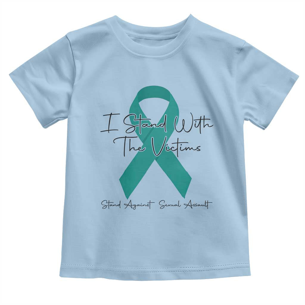 Sexual Assault Awareness Toddler T Shirt I Stand With The Victims TS14 Light Blue Print Your Wear