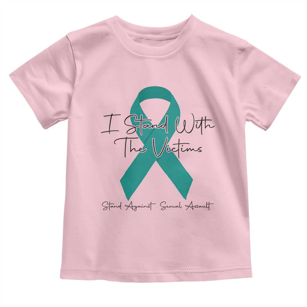 Sexual Assault Awareness Toddler T Shirt I Stand With The Victims TS14 Light Pink Print Your Wear