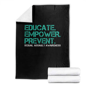 Sexual Assault Awareness Throw Blanket Educate Empower Prevent TS14 Black Print Your Wear