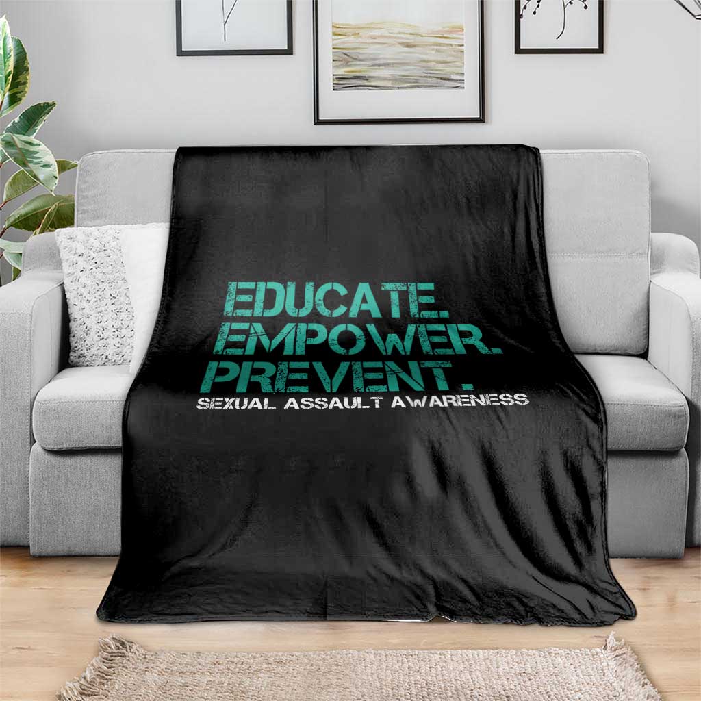 Sexual Assault Awareness Throw Blanket Educate Empower Prevent TS14 Print Your Wear